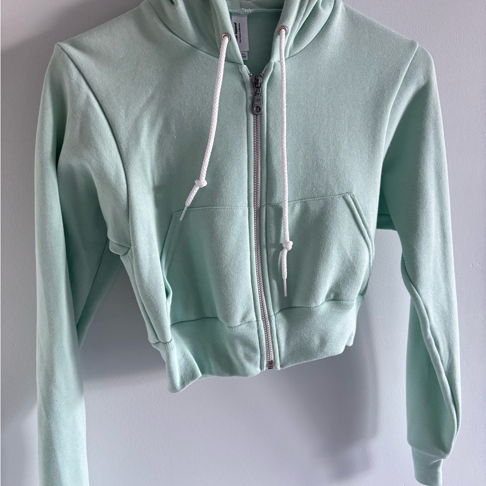 American Apparel Light Green Women's Zip-Up Hoodie